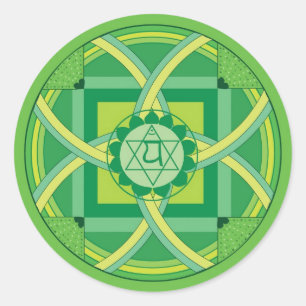 Anahata chakra Mandala Classic Round Sticker