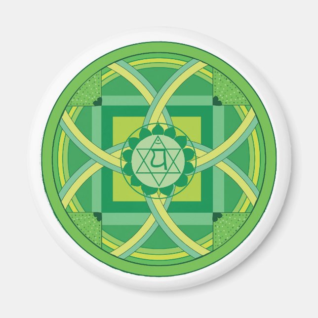 Anahata chakra Mandala Magnet (Front)