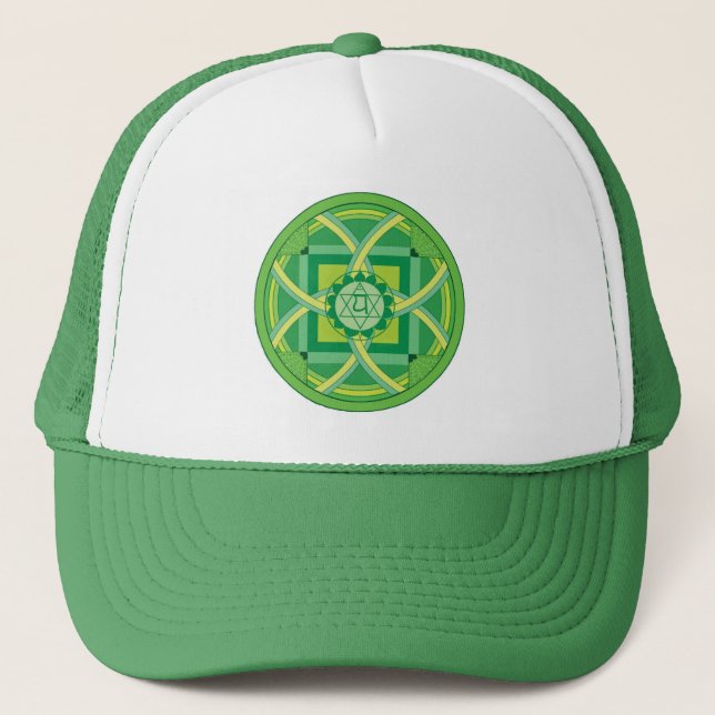 Anahata chakra Mandala Trucker Hat (Front)