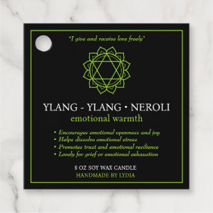 Anahata Heart Chakra Candle Label