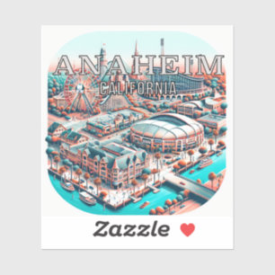 Anaheim California 3 Inch Vinyl Sticker