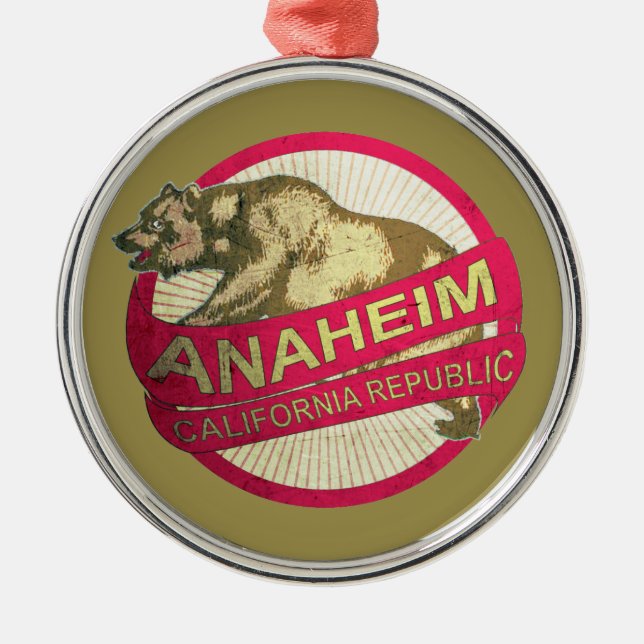 Anaheim California bear holiday ornament (Front)
