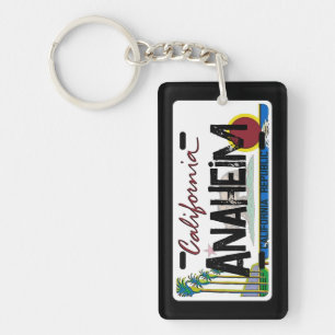 Anaheim California flag license plate keychain