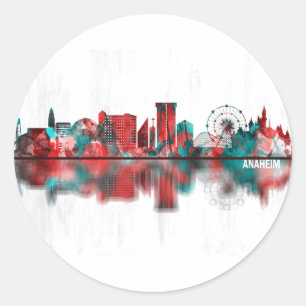 Anaheim California Skyline Classic Round Sticker