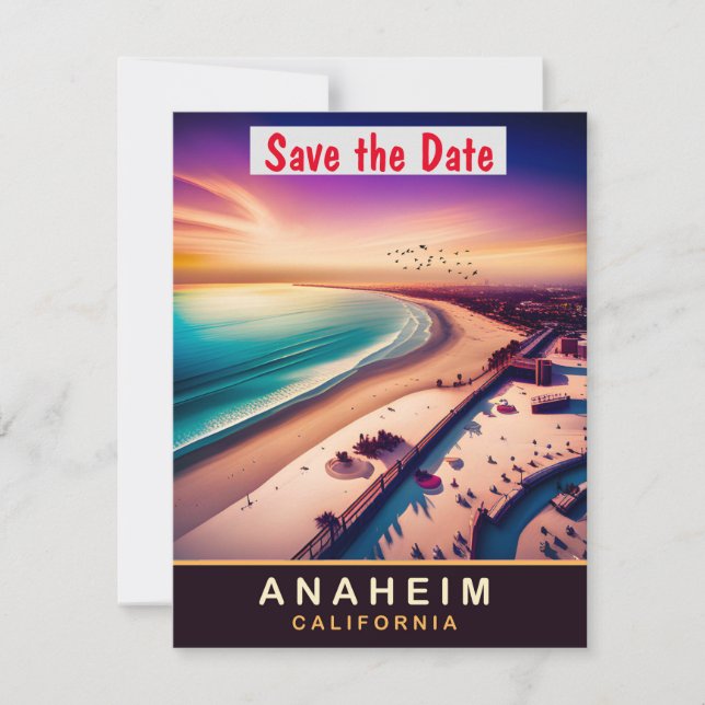 Anaheim, California, Travel Postcard,  Save The Date (Front)