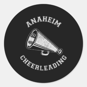 Anaheim Cheer Distressed Retro 90's Cheerleader Classic Round Sticker