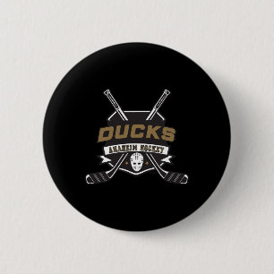 Anaheim Ducks Hockey Sticks Orange Officially Lice 6 Cm Round Badge
