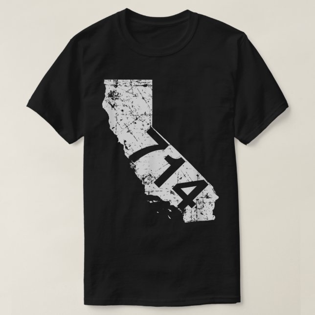 Anaheim Santa Ana Area Code 714 , California Gift  T-Shirt (Design Front)