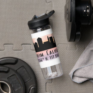 Anaheim Skyline Latitude and Longitude  Water Bottle
