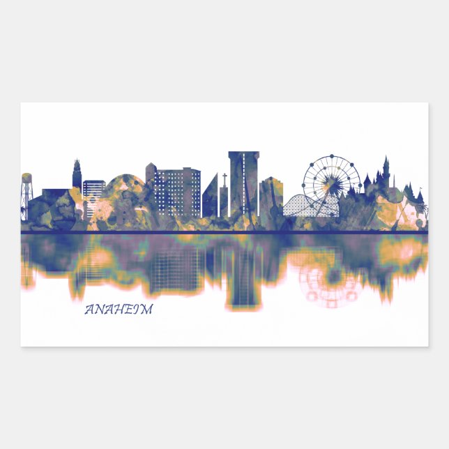 Anaheim Skyline Rectangular Sticker (Front)