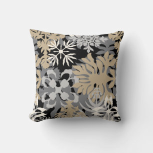 Anahola Bay Hawaiian Abstract Floral Neutral Cushion