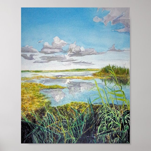 Anahuac, Texas Watercolor Image Poster (Front)