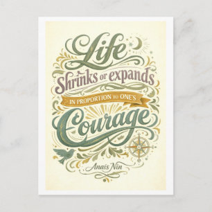 Anais Nin Courage Quotation Postcard