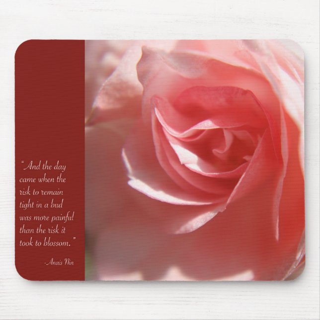 Anais Nin Quote Mousepad in Pink (Front)