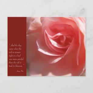 Anais Nin Quote Postcard in Pink