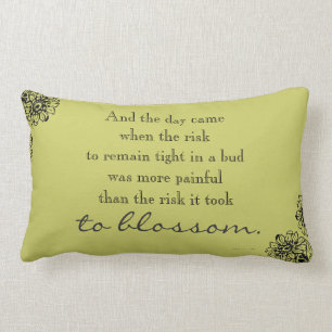 Anais Nin Risk Quote Throw Pillow