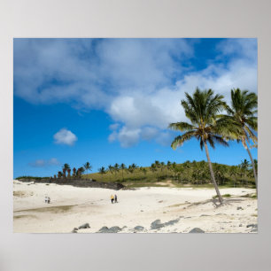 Anakena, Rapa Nui, Easter Island, Chile Poster