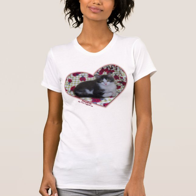 Anakin Two Legged Cat Ladybug Hearts Kitten Tshirt (Front)