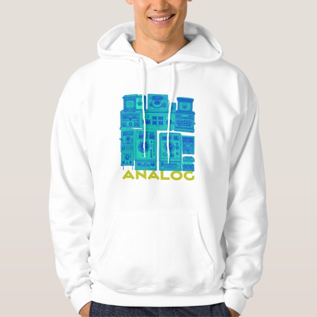 Analog Vibes: Retro Tech Design Hoodie (Front)