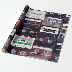 Analogic audiocassette tapes wrapping paper