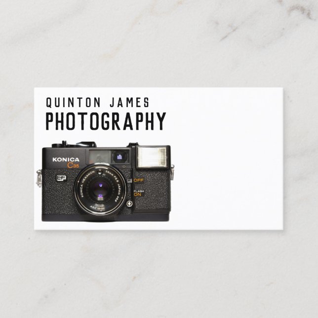 Analogue Camera Photography Business Card (Front)