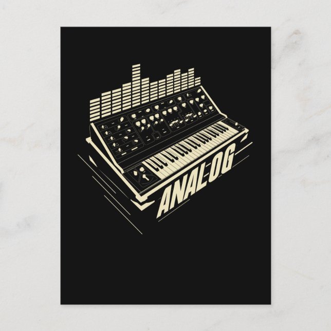 Analogue Drum Machine Synth Keyboard Synthesizer Postcard (Front)