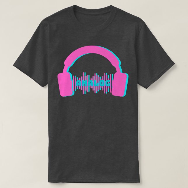 Analogue Headphones EDM Music Festival Rave Dubste T-Shirt (Design Front)