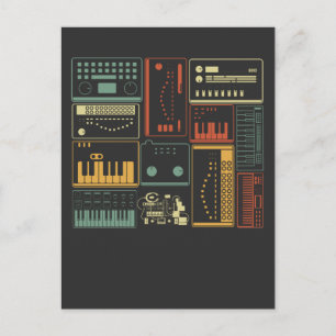Analogue Modular Synthesizer Music Producer Keyboa Postcard