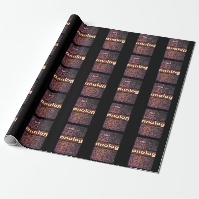 Analogue Modular Synthesizer Retro Synth Producer Wrapping Paper (Unrolled)