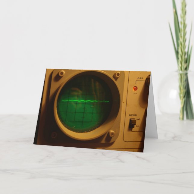 Analogue oscilloscope greeting card (Front)