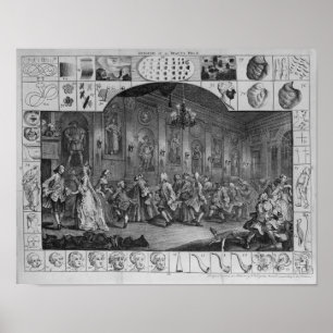 Analysis of Beauty, Plate II, 1753 Poster