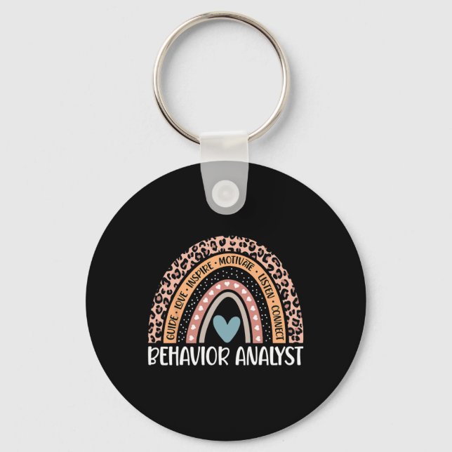 Analyst 100th Day Of School Aba Therapy Rainbow  Key Ring (Front)