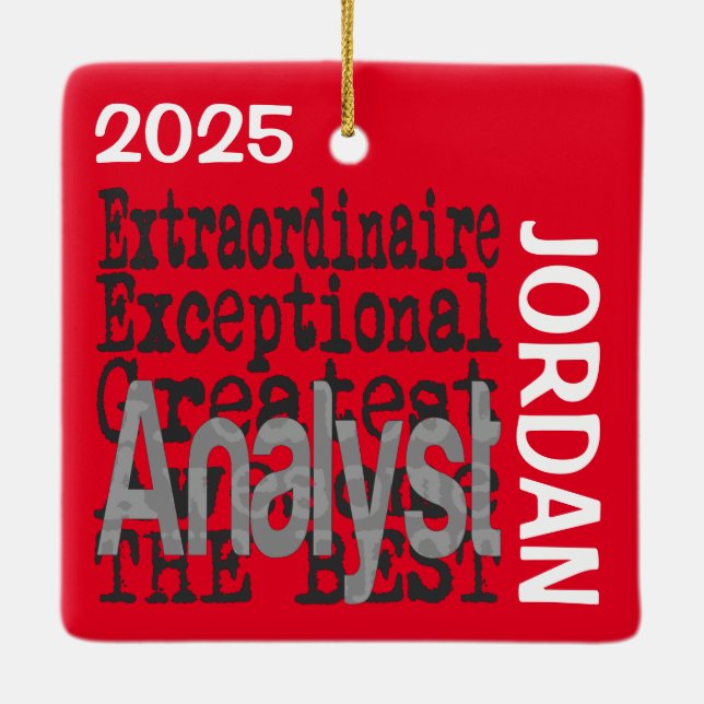 Analyst Extraordinaire CUSTOM Ceramic Ornament (Back)