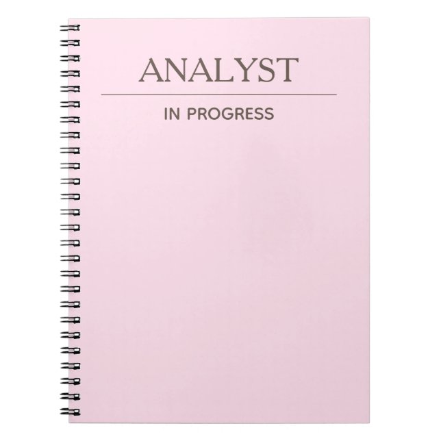 Analyst In Progress Simple Custom Pastel Notebook (Front)