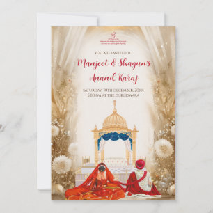 Anand Karaj invitations Digital Sikh Wedding cards