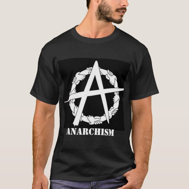 anarchism circle-a hands t-shirt (Front)