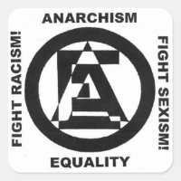 anarchism equality white sticker