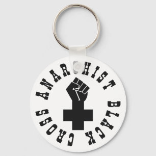 Anarchist Black Cross Key Ring