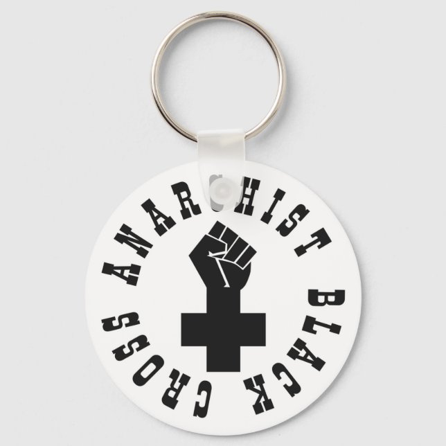 Anarchist Black Cross Key Ring (Front)