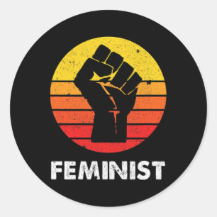 Anarchist Feminist Retro Vintage 70s Women Equalit Classic Round Sticker