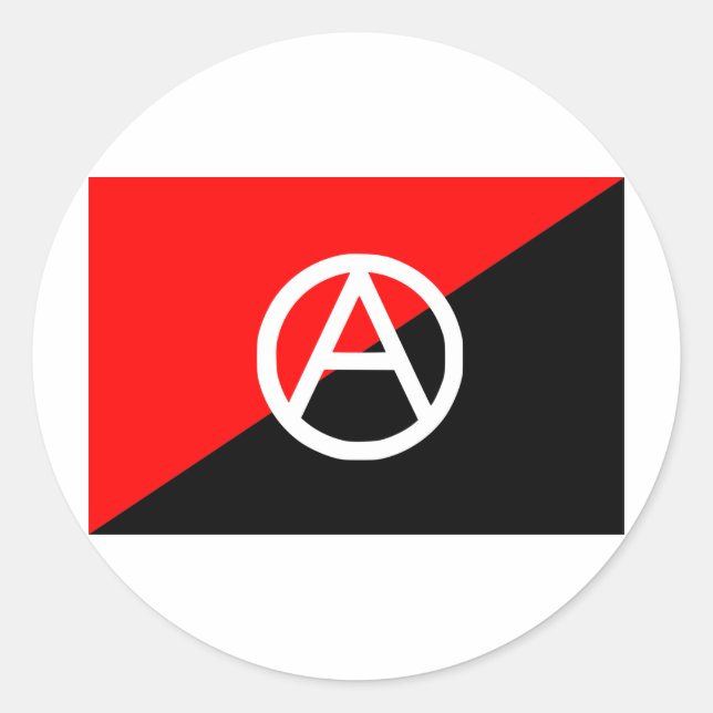 Anarchist flag with A symbol Classic Round Sticker (Front)