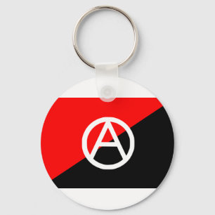 Anarchist flag with A symbol Key Ring