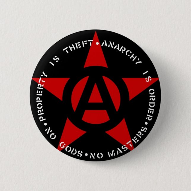 Anarchist Star 6 Cm Round Badge (Front)