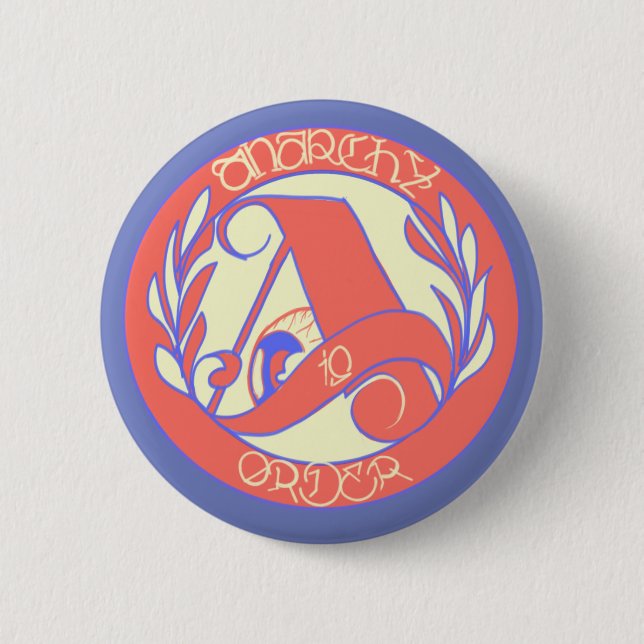 anarcho-american 6 cm round badge (Front)
