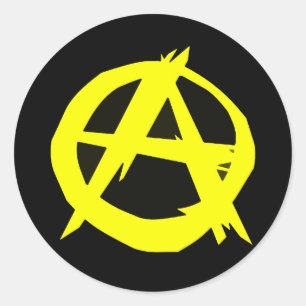 Anarcho Capitalism Black and Yellow Flag Classic Round Sticker