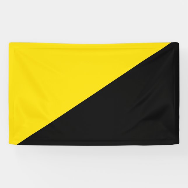 Anarcho capitalism flag anarchy symbol black yello banner (Horizontal)