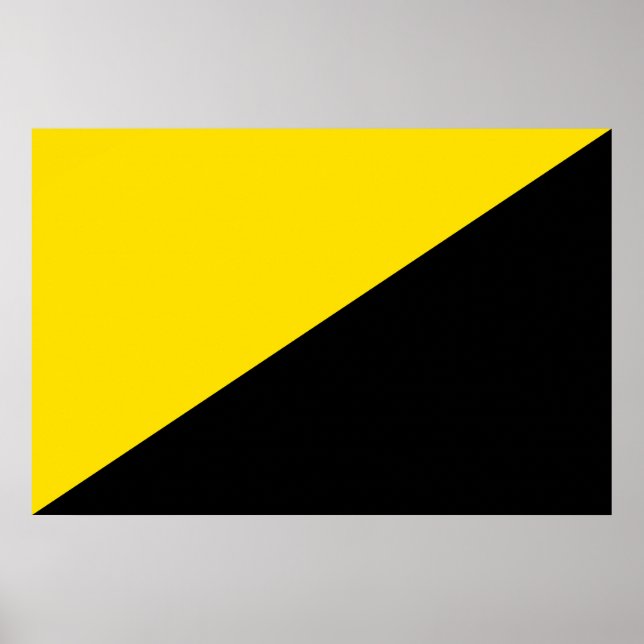 Anarcho capitalism flag anarchy symbol black yello poster (Front)
