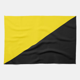 Anarcho capitalism flag anarchy symbol black yello tea towel