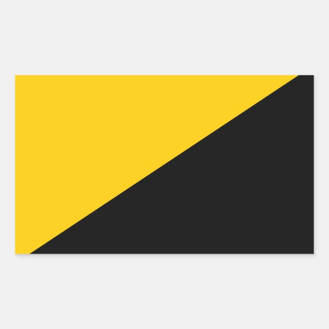 Anarcho Capitalist Black and Yellow Rectangular Sticker (Front)