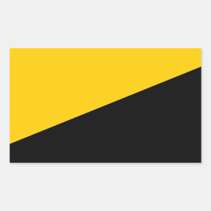 Anarcho Capitalist Black and Yellow Rectangular Sticker